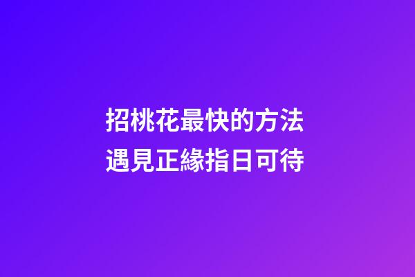 招桃花最快的方法 遇見正緣指日可待